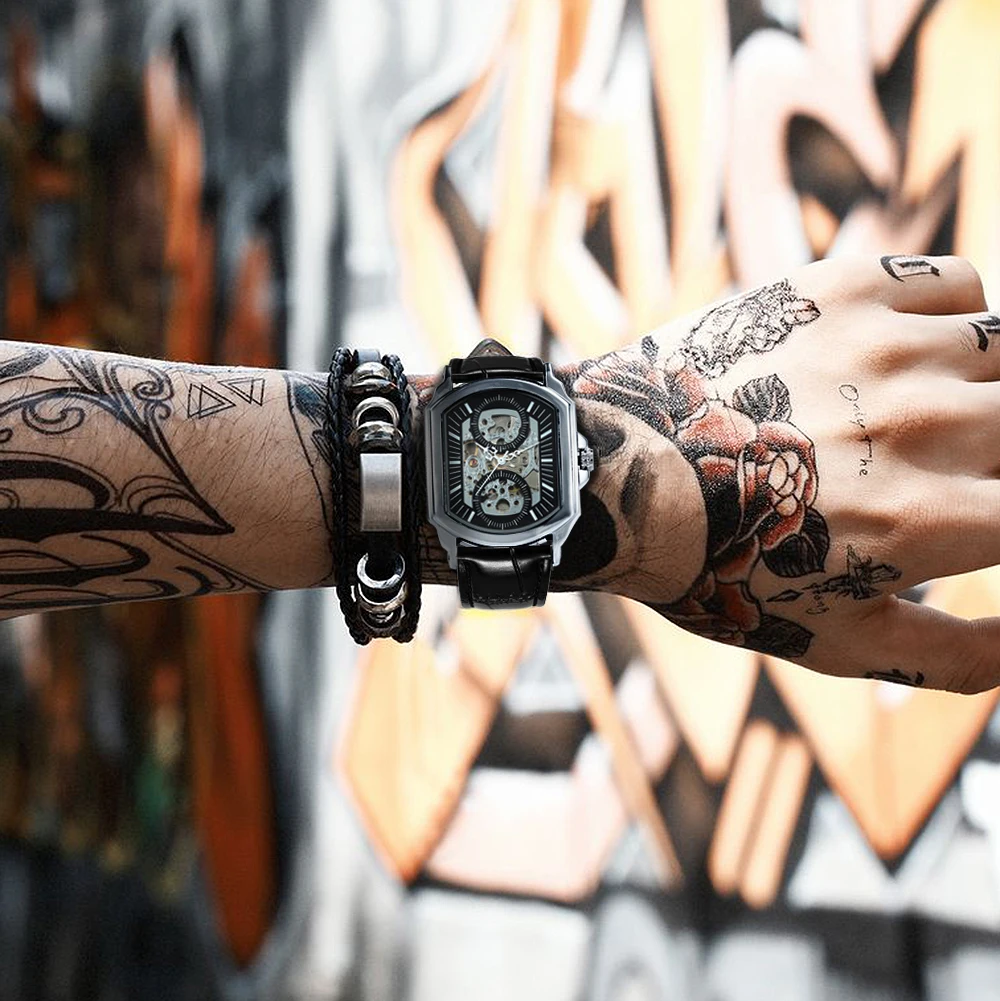 Watch for Men Mechanical Wristwatches Casual Skeleton Mens Watches Top Brand Luxury Leather Strap Clocks relogio
Watch for Men Mechanical Wristwatches Casual Skeleton Mens Watches Top Brand Luxury Leather Strap Clocks relogio
