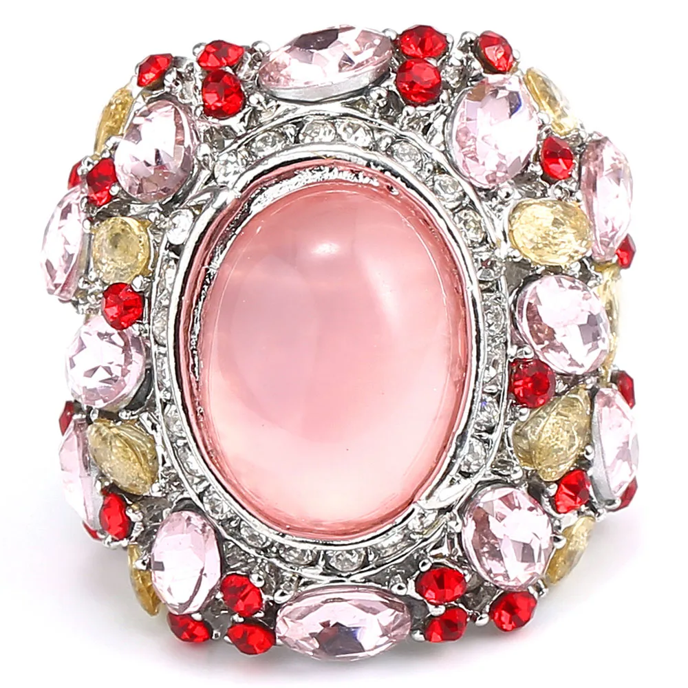 New Design Metal Diamond Pink Women's Ring Wedding Engagement Jewelry Fashion Trend Party Popular Jewelry Girl Creative Gift
New Design Metal Diamond Pink Women's Ring Wedding Engagement Jewelry Fashion Trend Party Popular Jewelry Girl Creative Gift