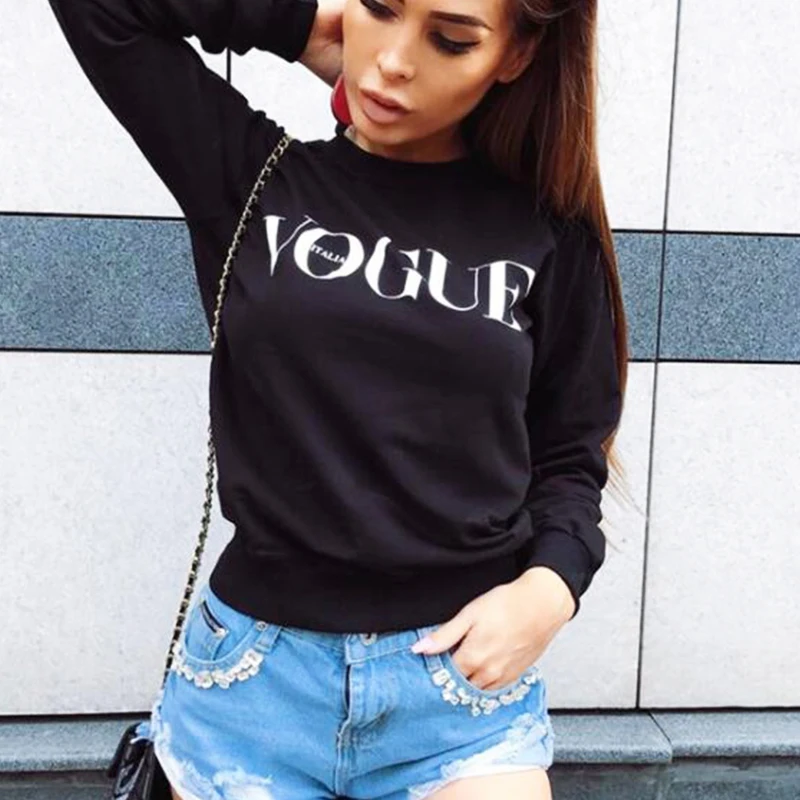 

Plain Vintage Crewneck Hoodie Letter Print Vogue Sweatshirt Loose Fitted Poleron 2021 Streetwear Hoodie Women Casual Long Sleeve