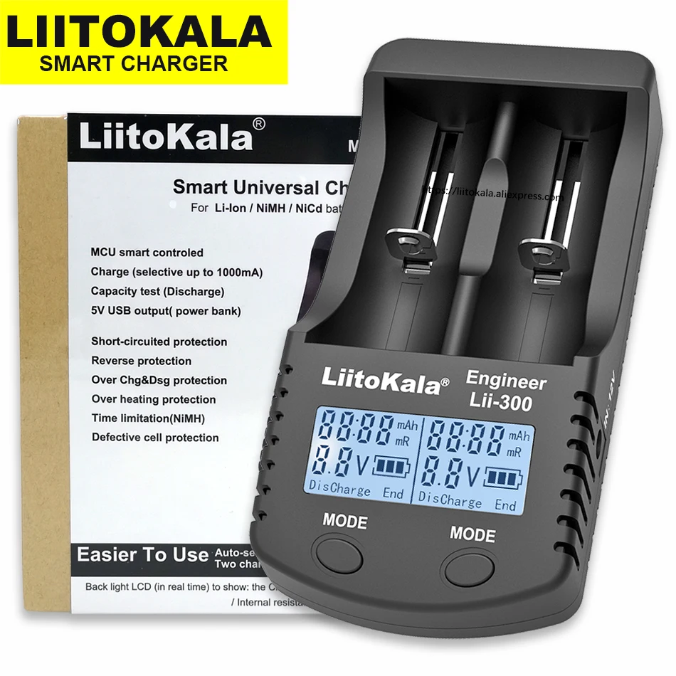 Liitokala lii-500 lii-400 lii-300 Smart LCD Universal LI-ion NiMH AA AAA 10440 14500 16340 17335 17500 18650 Battery Charger
Liitokala lii-500 lii-400 lii-300 Smart LCD Universal LI-ion NiMH AA AAA 10440 14500 16340 17335 17500 18650 Battery Charger