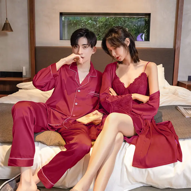 Couples Sexy Pajamas Women/men Ice Silk Pajamas Set Summer Soft Sleep Wear Loose Plus Size
Couples Sexy Pajamas Women/men Ice Silk Pajamas Set Summer Soft Sleep Wear Loose Plus Size