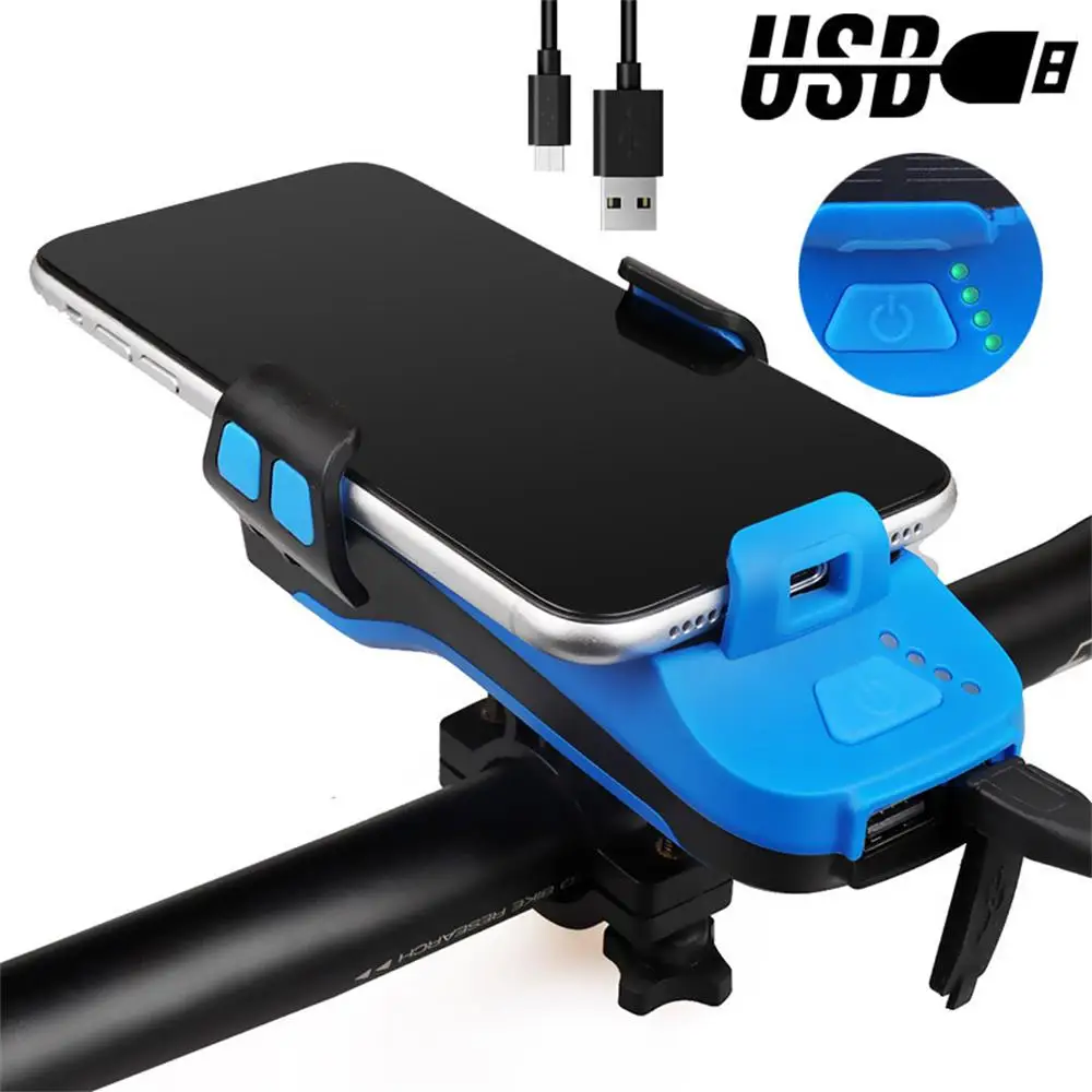 4 in 1 2-head Solar Powered USB Rechargeable LED Bicycle Headlight Bike Horn Handlebar Phone Holder
4 in 1 2-head Solar Powered USB Rechargeable LED Bicycle Headlight Bike Horn Handlebar Phone Holder