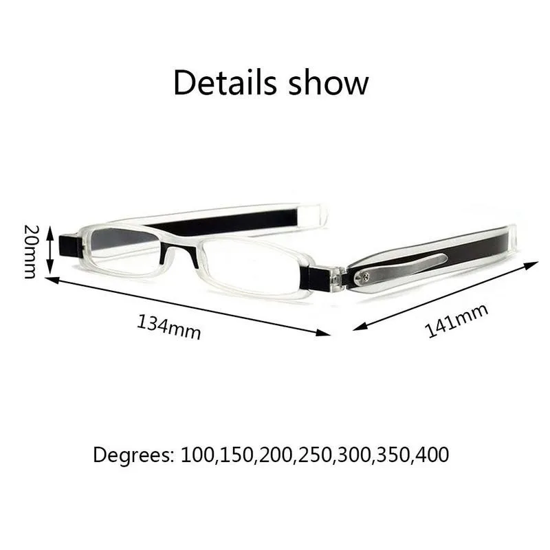 New 360 Degree Rotation Reading Glasses Ultraportability Mini Slim Folding Eyeglass Spectacles For Elderly Optical Resin Glasses
New 360 Degree Rotation Reading Glasses Ultraportability Mini Slim Folding Eyeglass Spectacles For Elderly Optical Resin Glasses