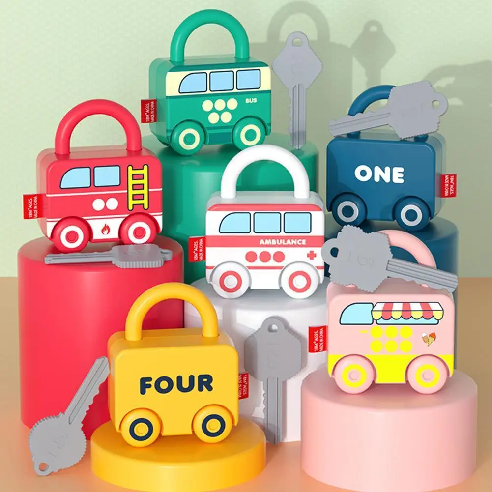 

Children's Matching Lock Unlock Toy Plastic Cartoon Learning Locks With Keys Teaching Aids Educational Sensory Toys