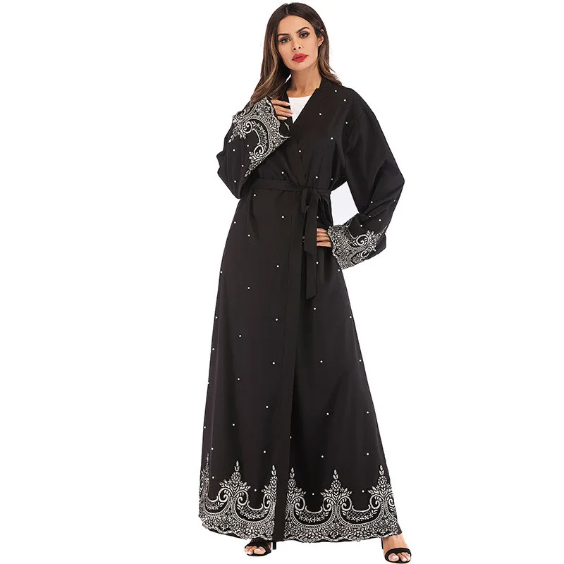 Muslim fashion abaya cardigan women long-sleeved embroidered beaded robe female islam clothing long robes outer wear MSL139
Muslim fashion abaya cardigan women long-sleeved embroidered beaded robe female islam clothing long robes outer wear MSL139