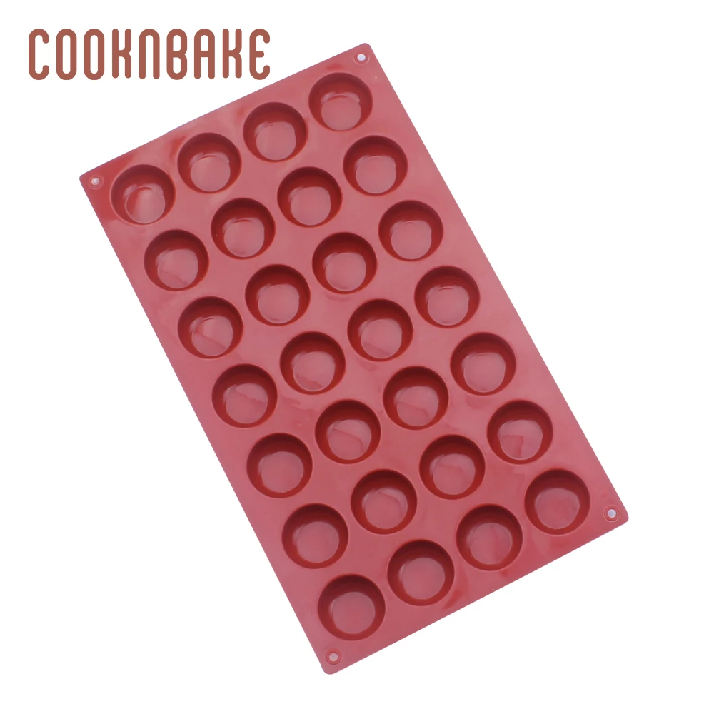 COOKNBAKE Silicone Mold for chocolate candy round biscuit cake pastry baking tool soap ice jello mould diy birthday 28 hole | Дом и сад