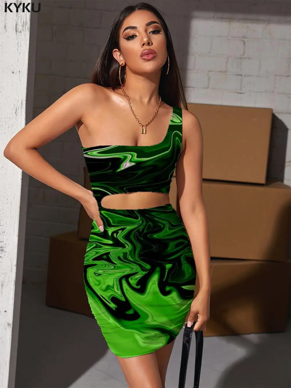 KYKU Brand Dizziness Dresses Women Green Hollow out Dresses Psychedelic Halter Sleeveless Abstract Vestido Sexy Womens Clothing
KYKU Brand Dizziness Dresses Women Green Hollow out Dresses Psychedelic Halter Sleeveless Abstract Vestido Sexy Womens Clothing