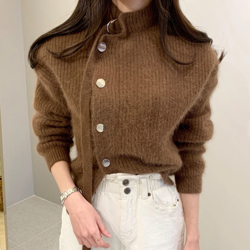 JSXDHK New Arrival Designer Mik Cashmere Single Breasted Coat Fall Winter Half Turtleneck Thick Knitting Warm Blue Sweater Coat
JSXDHK New Arrival Designer Mik Cashmere Single Breasted Coat Fall Winter Half Turtleneck Thick Knitting Warm Blue Sweater Coat