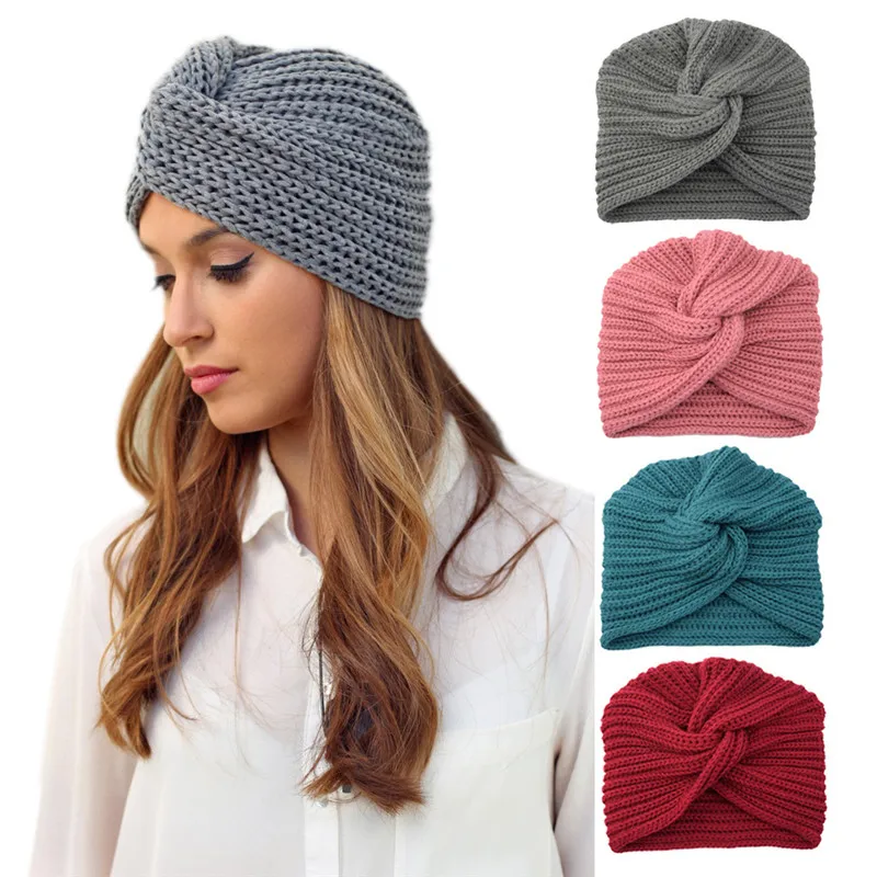 Solid Crossed Knitting Winter Warm Beanies Bandanas Hats for Women Crochet Wool Yarn Brimless Caps Student Hair Accessories 
Solid Crossed Knitting Winter Warm Beanies Bandanas Hats for Women Crochet Wool Yarn Brimless Caps Student Hair Accessories