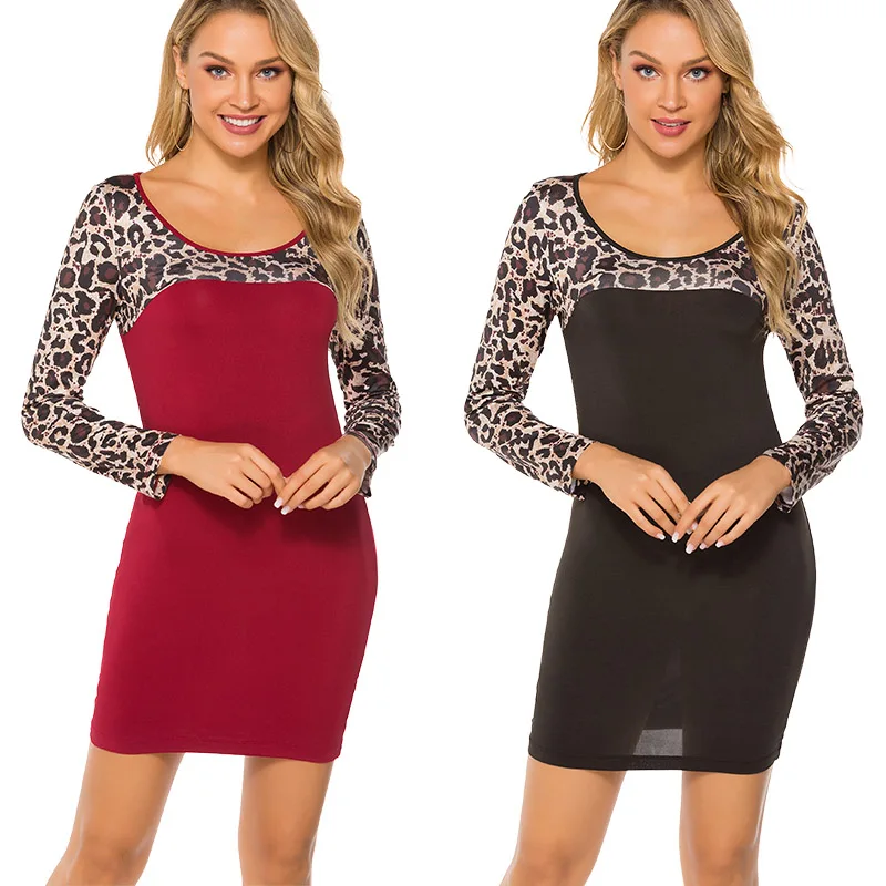 Women Bodycon Dress Sexy Leopard Long Sleeve O-neck Mini Club Dresses Lady Club Evening Party Dress Vestdos
Women Bodycon Dress Sexy Leopard Long Sleeve O-neck Mini Club Dresses Lady Club Evening Party Dress Vestdos