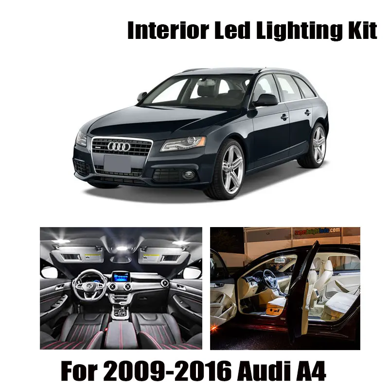 17 лампочки белые светодиодные с Canbus интерьера настольная карта светильник комплект Подходит для Audi A4 B8 Avant 2009-2014 2015 2016 купол дверь лампа без ошибки