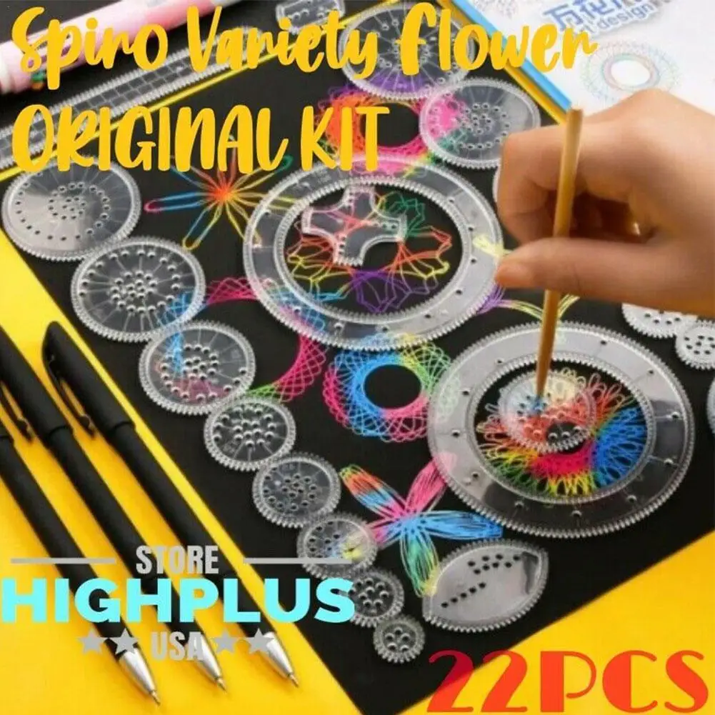 22Pcs Spirograph Drawing Ruler Toys Set Learning Educational Toys for Children Interlocking Gears Wheels Drawing Accessories
22Pcs Spirograph Drawing Ruler Toys Set Learning Educational Toys for Children Interlocking Gears Wheels Drawing Accessories