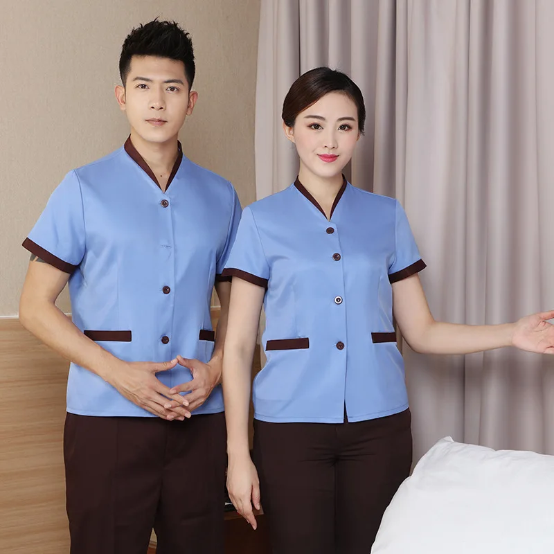 Uniform Short-Sleeved Summer Clothes PA Hotel Room Hotel Aunt Property Work Clothes Short Sleeve Suit 3
Uniform Short-Sleeved Summer Clothes PA Hotel Room Hotel Aunt Property Work Clothes Short Sleeve Suit 3