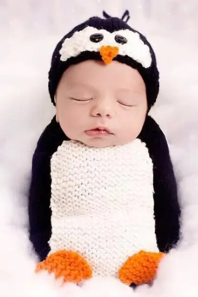 Милая шляпа Пингвин спальный мешок костюм фон для фотографирования
