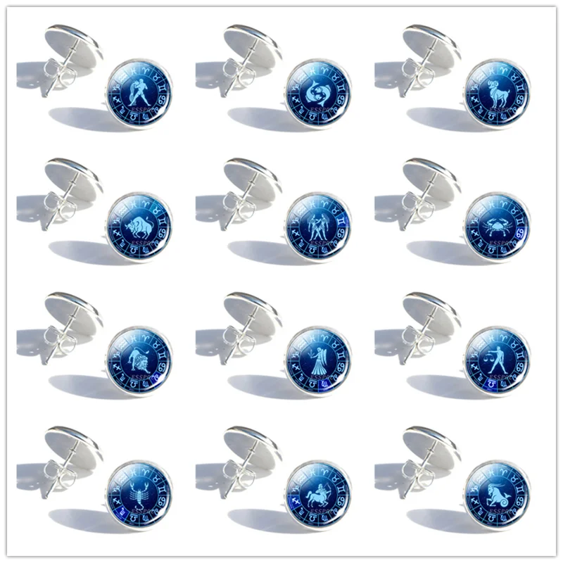 New Polish 12 Constellation Earrings Glass Cabochon Pendant Zodiac Sign Stud Earrings Jewelry Gifts for Women Girls
New Polish 12 Constellation Earrings Glass Cabochon Pendant Zodiac Sign Stud Earrings Jewelry Gifts for Women Girls
