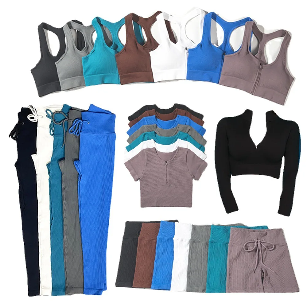 2/3/5PCS Seamless Yoga Set Zipper Long Sleeve Drawstring Sports Suit High Waist Gym Leggings Workout Clothes For Women Sportwear
2/3/5PCS Seamless Yoga Set Zipper Long Sleeve Drawstring Sports Suit High Waist Gym Leggings Workout Clothes For Women Sportwear