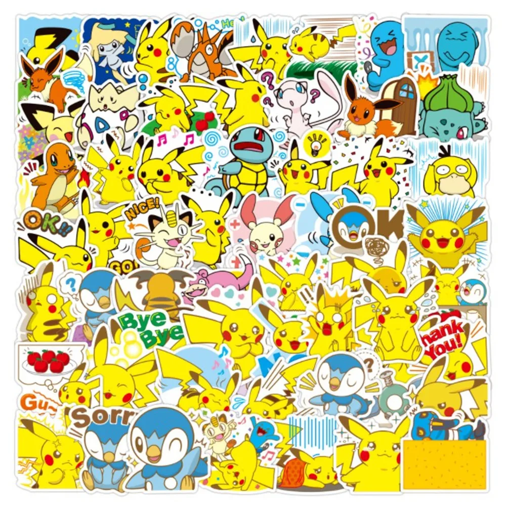 80 pcs Pokemon Stickers Anime Pikachu Cartoon Waterproof Stikers Skateboard Bicycle Guitar Laptop Kids Stiker Toys
80 pcs Pokemon Stickers Anime Pikachu Cartoon Waterproof Stikers Skateboard Bicycle Guitar Laptop Kids Stiker Toys