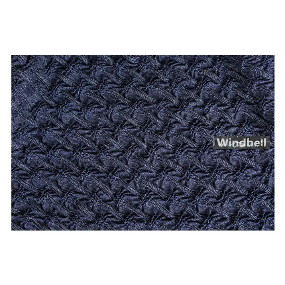 Ткань темно-синего цвета с драпировкой износостойкая эластичное дизайнерское