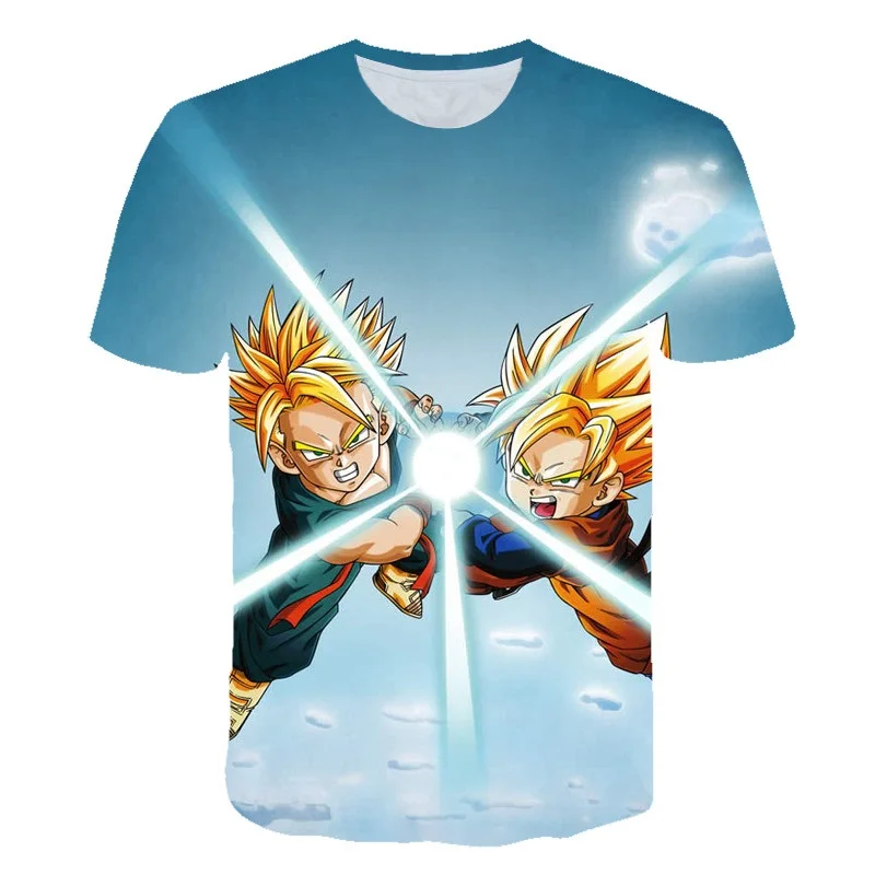 Футболки с 3D принтом Dragon Ball DBZ Super Saiyan повседневные Забавные футболки в японском