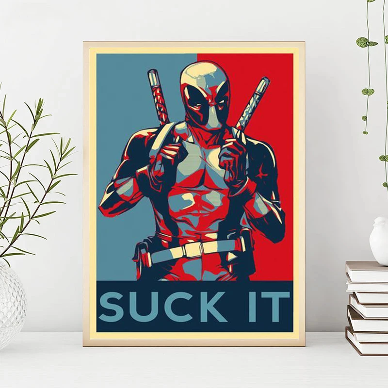 Забавная картина супергероя Marvel плакаты и принты Дэдпула Настенная для гостиной