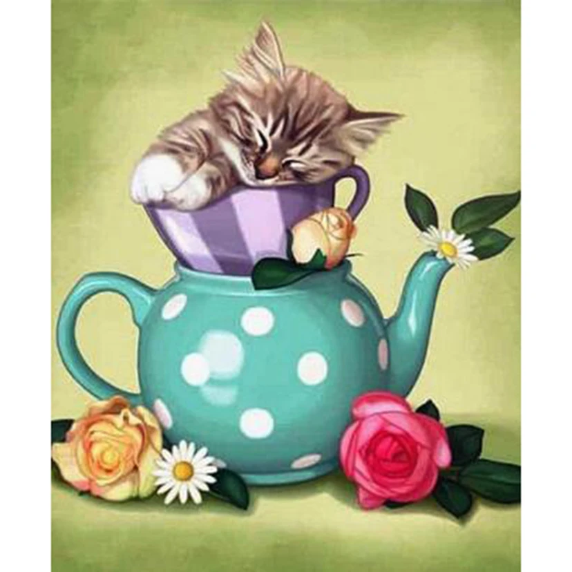 Diamond Painting 5D DIY Square/Round Diamond Animal Painting Teapot Kitten Scene Picture Cross Stitch Decoration Gift Arts TX710
Diamond Painting 5D DIY Square/Round Diamond Animal Painting Teapot Kitten Scene Picture Cross Stitch Decoration Gift Arts TX710