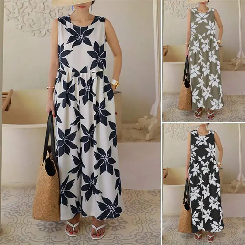 Holiday Beach Rompers ZANZEA Summer Floral Printed Overalls Women Sleeveless Playsuits Wide Leg Jumpsuit Casual
Holiday Beach Rompers ZANZEA Summer Floral Printed Overalls Women Sleeveless Playsuits Wide Leg Jumpsuit Casual