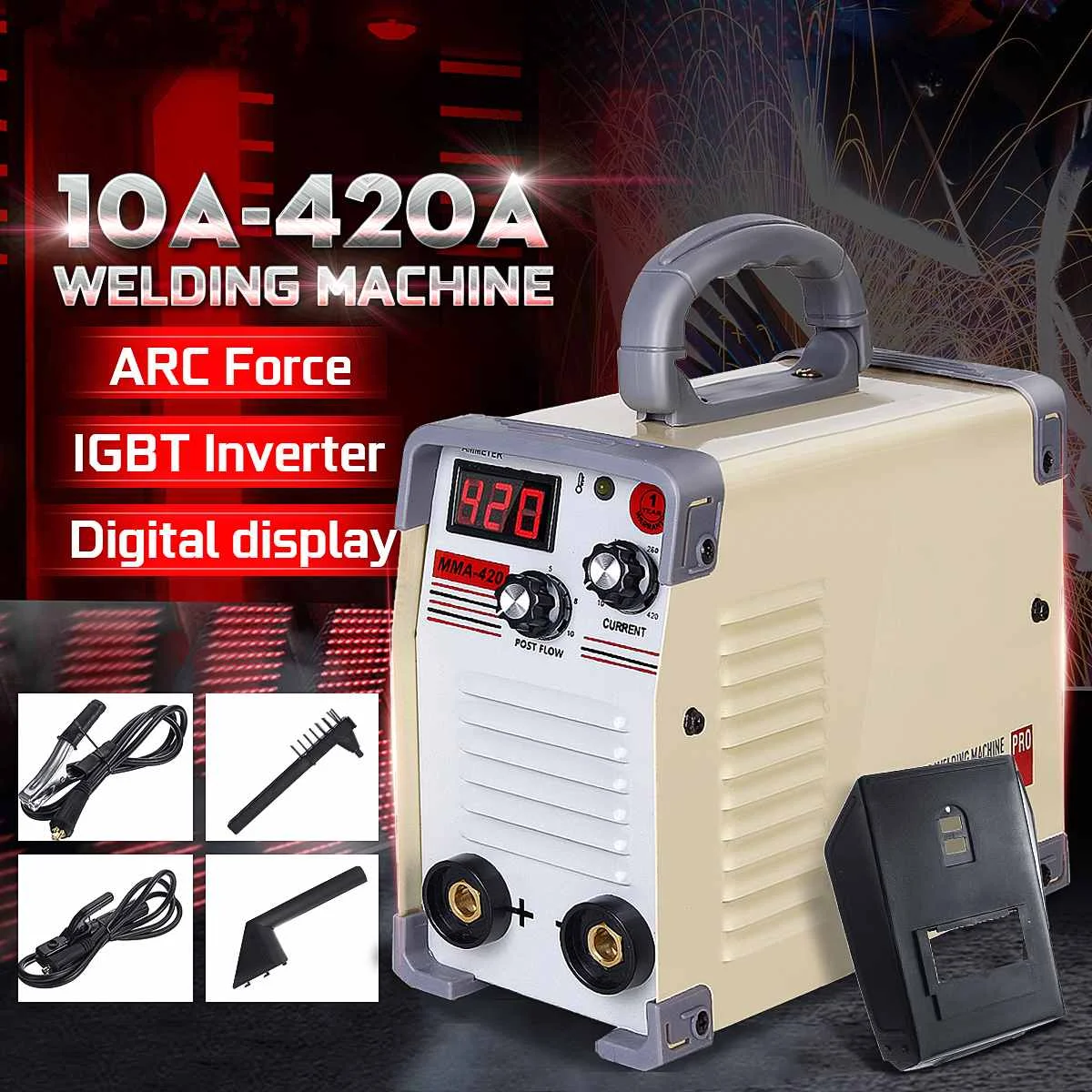 220V AC 10A-420A Handheld Mini DC Inverter ARC Welder IGBT MMA Welding Machine for Welding Working Inverter Welder Machine Tool
220V AC 10A-420A Handheld Mini DC Inverter ARC Welder IGBT MMA Welding Machine for Welding Working Inverter Welder Machine Tool