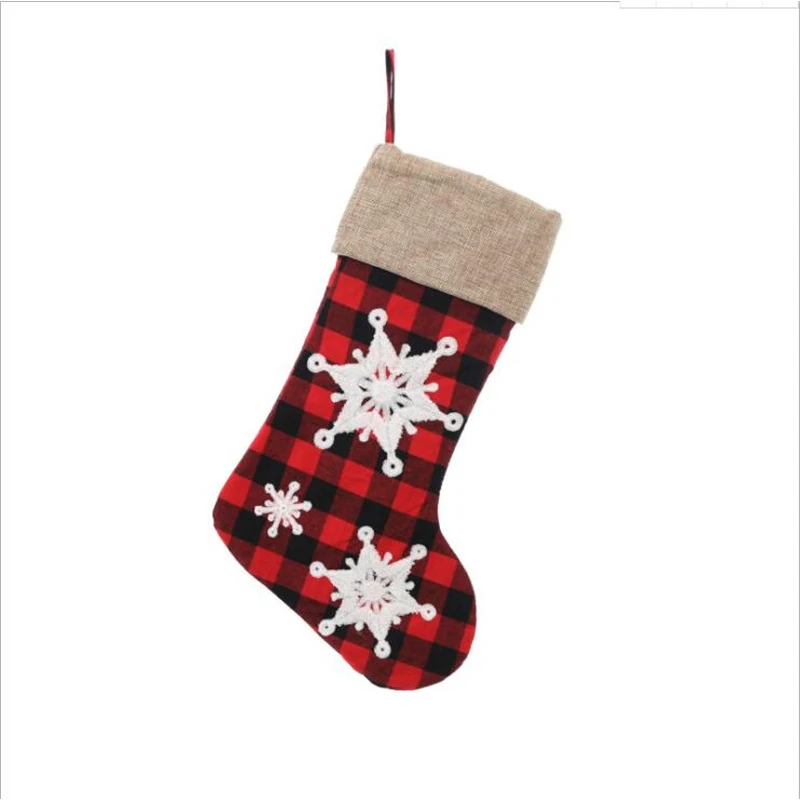 Merry Christmas Stocking Linen Lattice Socks Snowflake Pattern Stockings Kid Candy Bags Xmas Tree Ornament Supplies 10pcs/Lot
Merry Christmas Stocking Linen Lattice Socks Snowflake Pattern Stockings Kid Candy Bags Xmas Tree Ornament Supplies 10pcs/Lot
