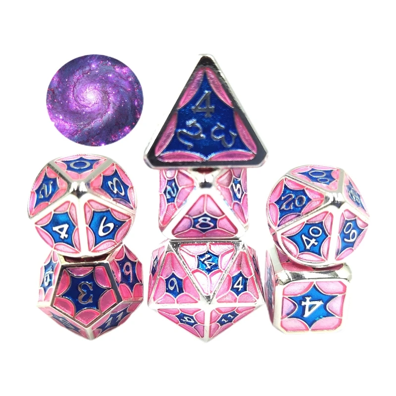7 Pcs/Set Alloy Metal Polyhedral Dices D20 D12 D10 D8 D6 D4 for DND RPG MTG Table Game Props Dice High Quality and Brand New 
7 Pcs/Set Alloy Metal Polyhedral Dices D20 D12 D10 D8 D6 D4 for DND RPG MTG Table Game Props Dice High Quality and Brand New
