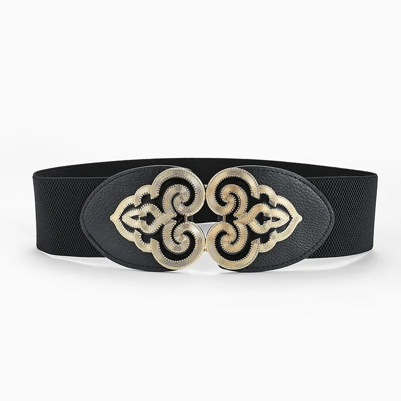 Women's Wide Waistband Fashion Retro Palace Carved Double Buckle Combination Decorative Elastic Elastic Belt
Women's Wide Waistband Fashion Retro Palace Carved Double Buckle Combination Decorative Elastic Elastic Belt