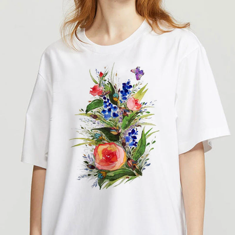 Summer Women T Shirt Colorful Flower Ullzang Tshirt Women Female Clothing Ladies Casual T-Shirt Aesthetic Shoer Sleeve White Tee
Summer Women T Shirt Colorful Flower Ullzang Tshirt Women Female Clothing Ladies Casual T-Shirt Aesthetic Shoer Sleeve White Tee