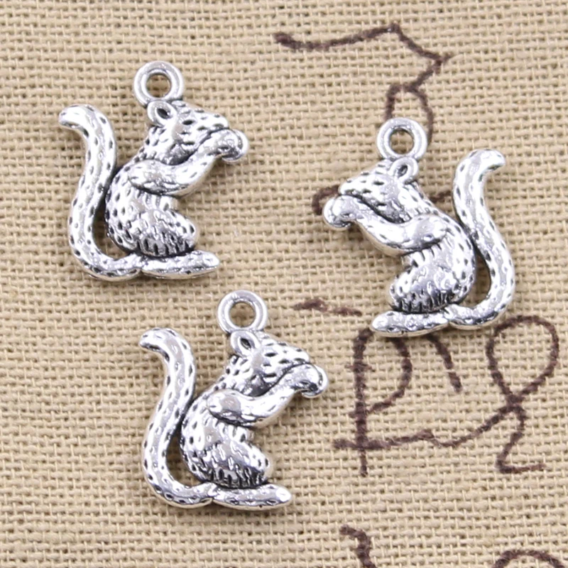 15pcs Charms Squirrel Eating Pine Cones 17x15mm Antique Silver Color Pendants DIY Making Findings Handmade Tibetan Jewelry
15pcs Charms Squirrel Eating Pine Cones 17x15mm Antique Silver Color Pendants DIY Making Findings Handmade Tibetan Jewelry