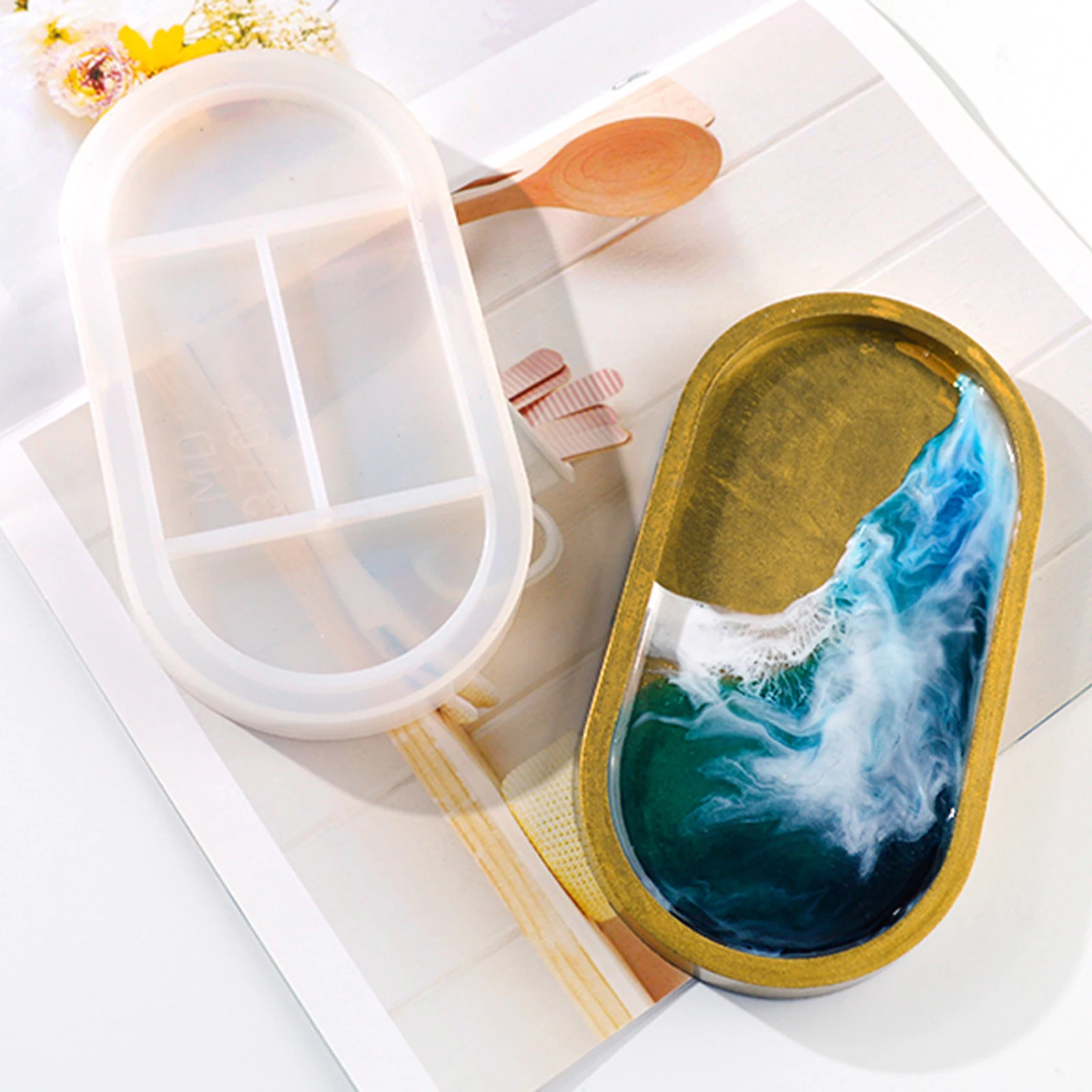 1PC New Oval Dish Tray Silicone Drip Epoxy Mold Jewelry Making Plate DIY Craft Tools Home Table Decoration Supplies 18.5x10cm
1PC New Oval Dish Tray Silicone Drip Epoxy Mold Jewelry Making Plate DIY Craft Tools Home Table Decoration Supplies 18.5x10cm