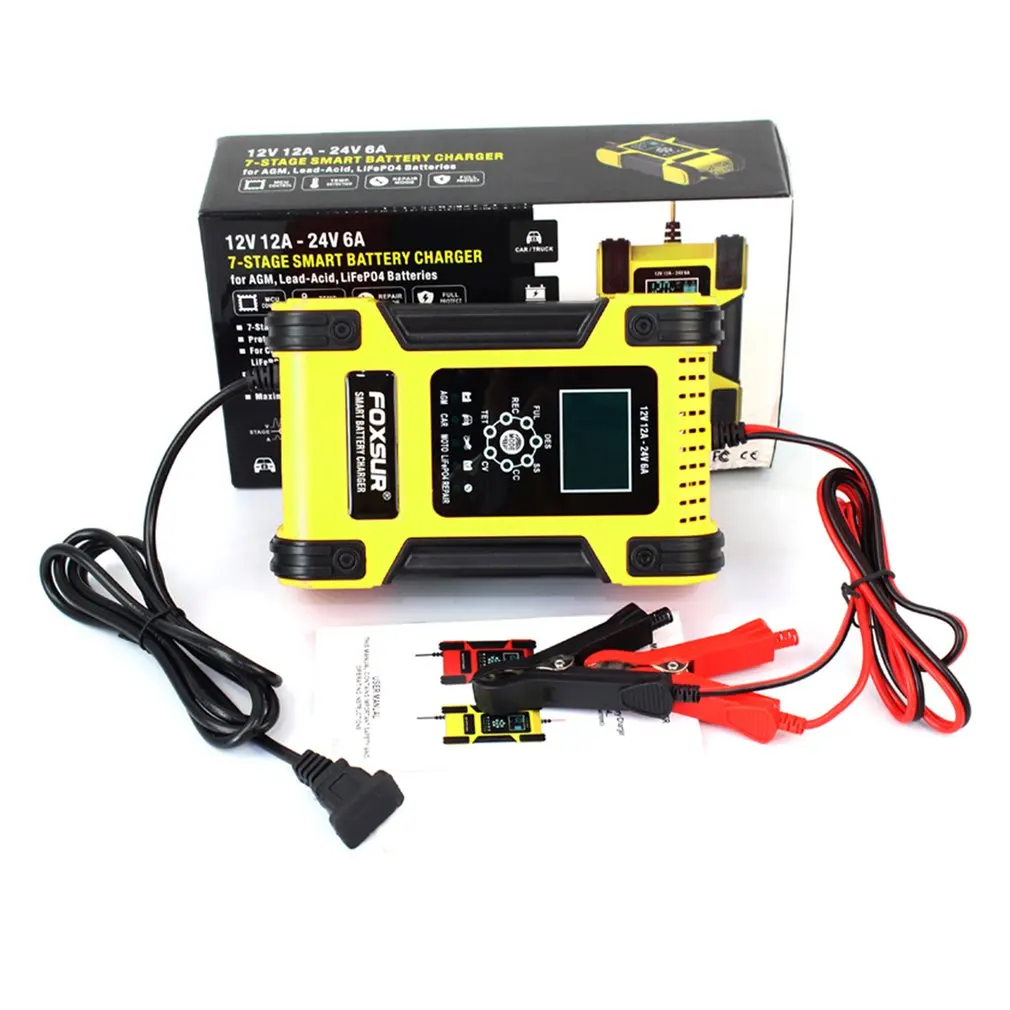 Motorcycle Car Battery Charger 12V Smart Intelligent Automatic Fast Power Charging Wet Dry Lead Acid LCD Display Charger
Motorcycle Car Battery Charger 12V Smart Intelligent Automatic Fast Power Charging Wet Dry Lead Acid LCD Display Charger