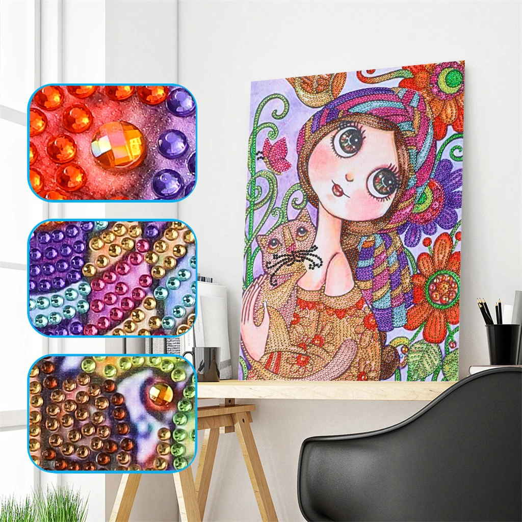 5D DIY Special Shaped Diamond Painting Beautiful Girl and Cat Cross Stitch Embroidery Kits Mosaic Diamond Painting Home Decor
5D DIY Special Shaped Diamond Painting Beautiful Girl and Cat Cross Stitch Embroidery Kits Mosaic Diamond Painting Home Decor