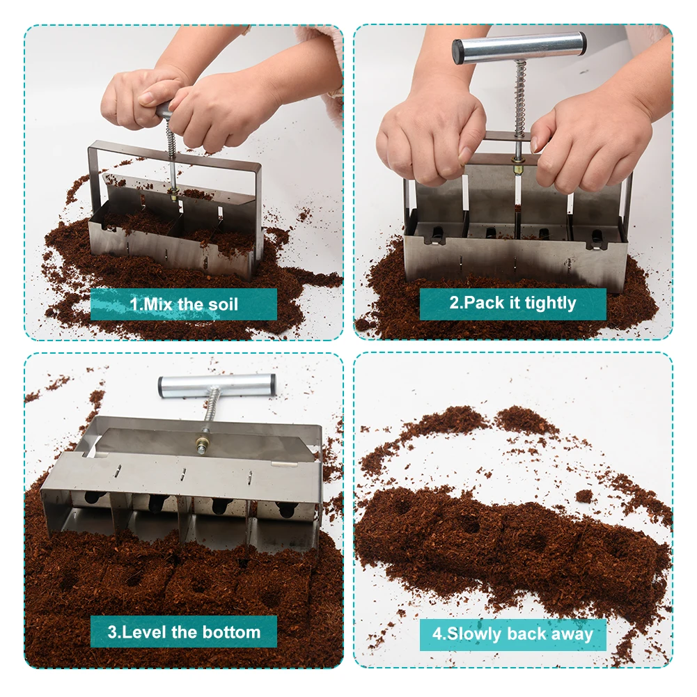 Flowers Cuttings Transplant Manual Quad Soil Stopper Nursery Zinc Coated Steel With Comfort Grip Greenhouses Portable Ergonomic
Flowers Cuttings Transplant Manual Quad Soil Stopper Nursery Zinc Coated Steel With Comfort Grip Greenhouses Portable Ergonomic