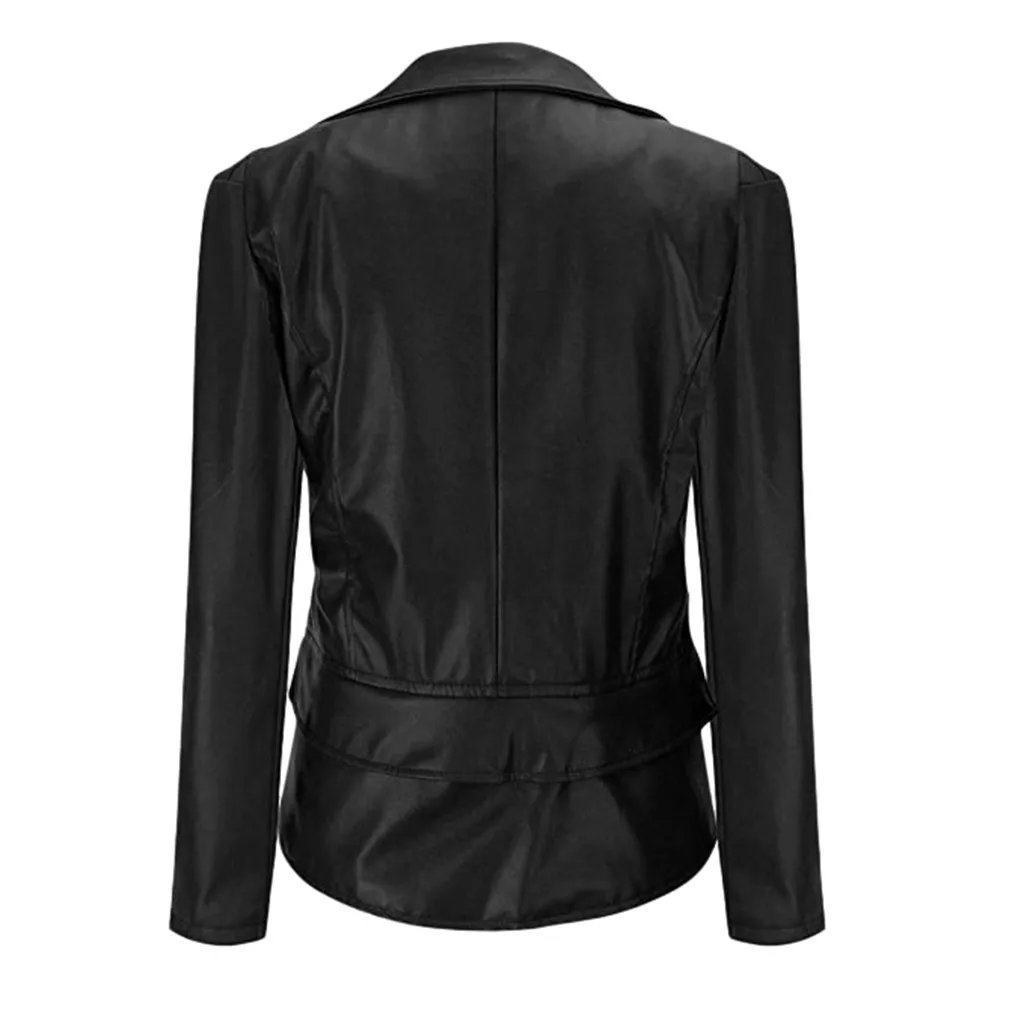 Women Outerwear Coats Jackets Fashion Casual Ladies Lapel Motor Leather Jacket Coat Zip Biker Short Punk Cropped Tops Coat F40
Women Outerwear Coats Jackets Fashion Casual Ladies Lapel Motor Leather Jacket Coat Zip Biker Short Punk Cropped Tops Coat F40
