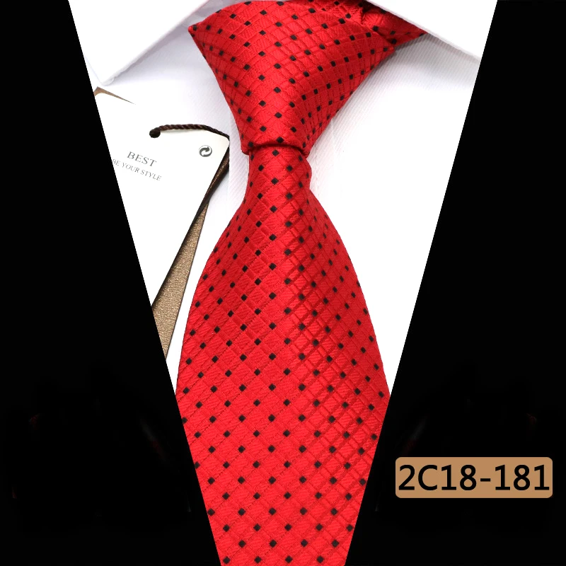Модные мужские галстуки YISHLINE 8 см Новый Плетеный жаккардовый галстук в горошек