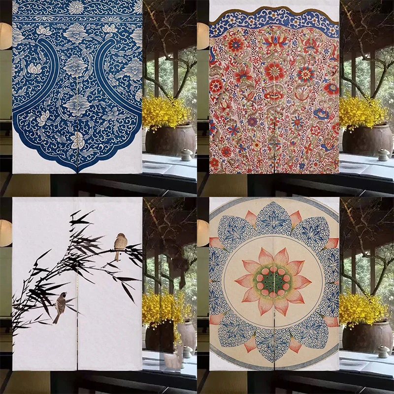 Chinese Bamboo Leaf Lotus Cotton Linen Curtain Bedroom Door Curtain Household Partition Curtain Blackout Curtain Decoration
Chinese Bamboo Leaf Lotus Cotton Linen Curtain Bedroom Door Curtain Household Partition Curtain Blackout Curtain Decoration