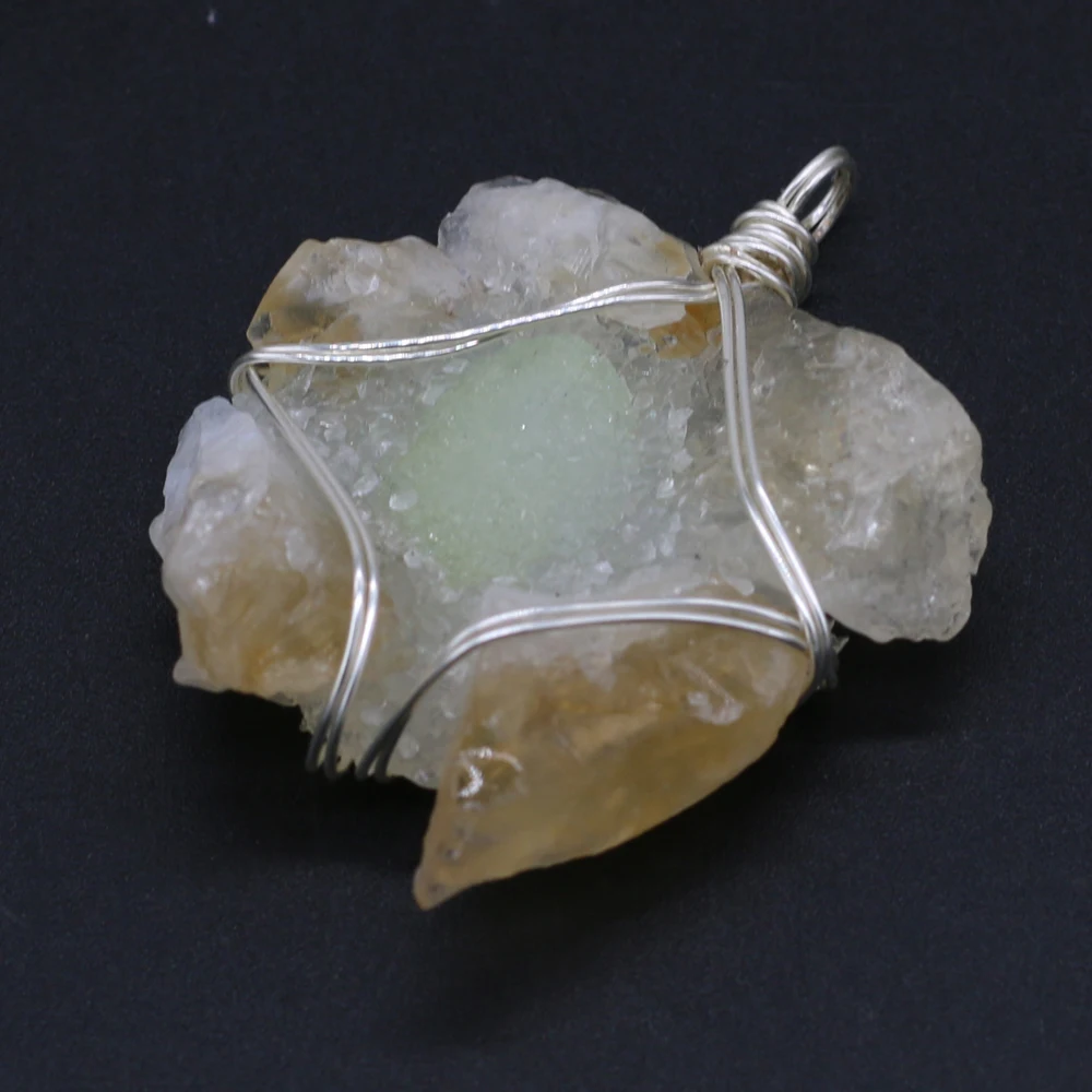 Best-selling Natural Stone Semi-precious Stone Yellow Crystal Bud Wrapped Silver Thread Pearl Pendant Make DIY Necklace Bracelet
Best-selling Natural Stone Semi-precious Stone Yellow Crystal Bud Wrapped Silver Thread Pearl Pendant Make DIY Necklace Bracelet