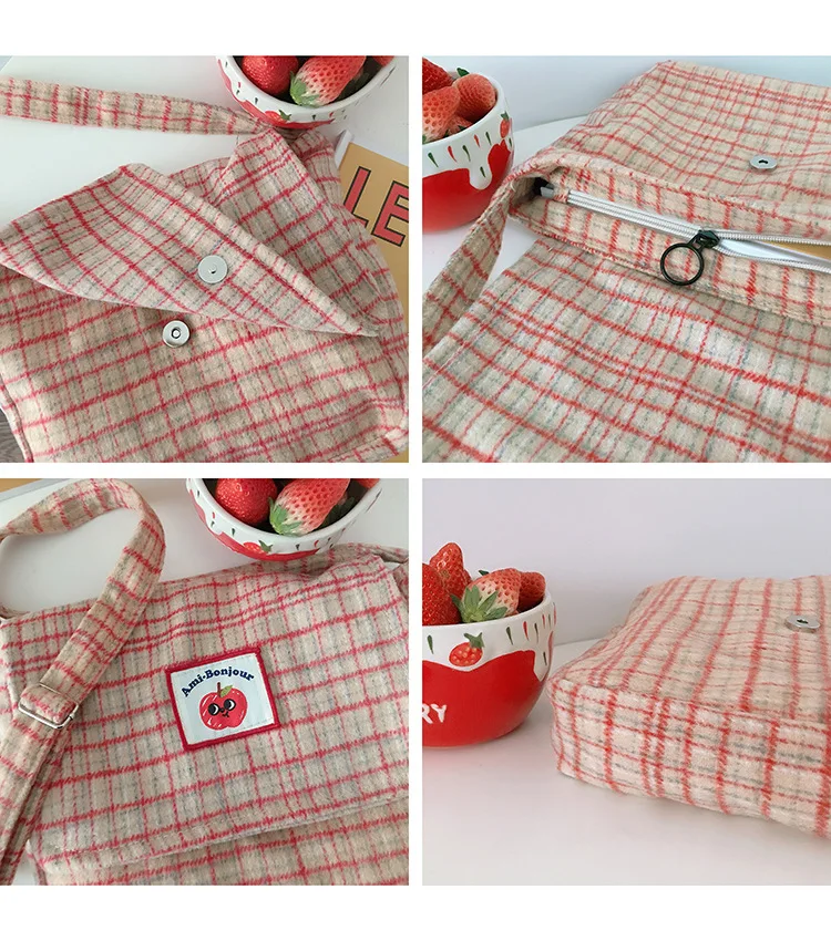 Fashion Women Small Shoulder Messenger Bags Cute Woolen Ladies Purse Handbags Vintage Plaid Female Large Capacity Casual Tote
Fashion Women Small Shoulder Messenger Bags Cute Woolen Ladies Purse Handbags Vintage Plaid Female Large Capacity Casual Tote