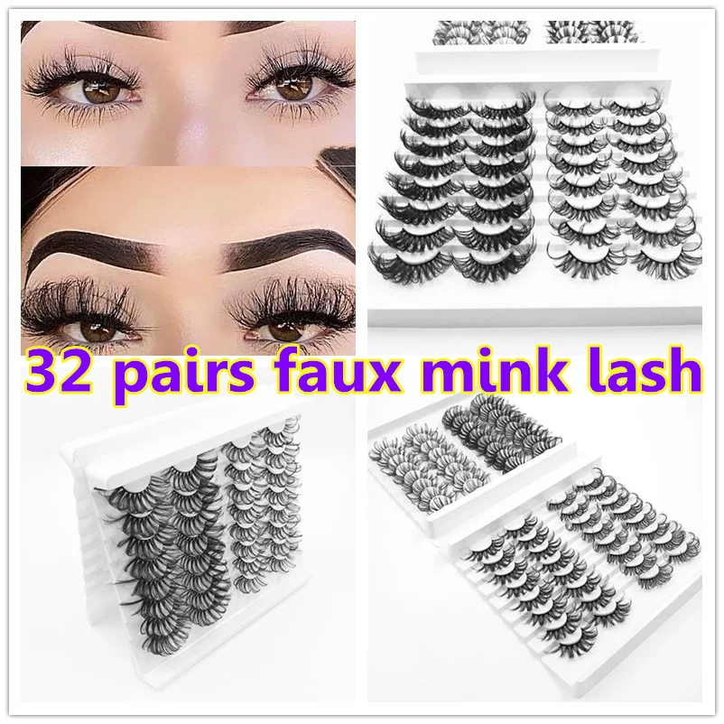 32 pairs faux Mink Lashes Wholesale Eyelashes Mink faux cils False Eyelashes Packaging Box Bulk Eye Lashes Cases for Beauty
32 pairs faux Mink Lashes Wholesale Eyelashes Mink faux cils False Eyelashes Packaging Box Bulk Eye Lashes Cases for Beauty