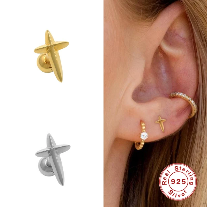CANNER Cartilage Earrings Irregular Cross Star Snake Zircon Stud Earring For Women Ear Bone earlobe piercing Buckle Fine Jewerly
CANNER Cartilage Earrings Irregular Cross Star Snake Zircon Stud Earring For Women Ear Bone earlobe piercing Buckle Fine Jewerly