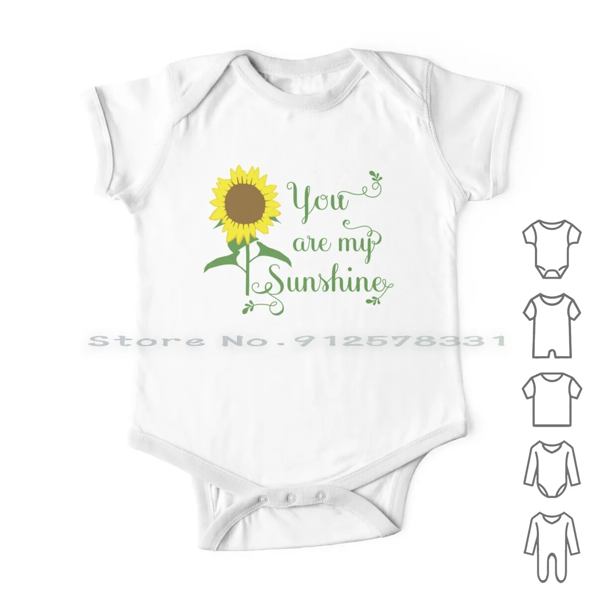 

Floral Yellow Sunflower You Are My Sunshine Love Quote Newborn Baby Clothes Rompers Cotton Jumpsuits You Are My Sunshine Yellow
