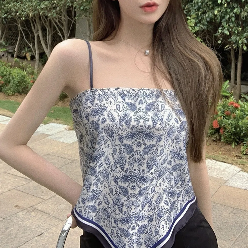 2021Summer Women Vest Print Camisole Tank Top Square Scarf Sleeveless Sling Crop Top Sexy Backless Tank Wrap Bust
2021Summer Women Vest Print Camisole Tank Top Square Scarf Sleeveless Sling Crop Top Sexy Backless Tank Wrap Bust