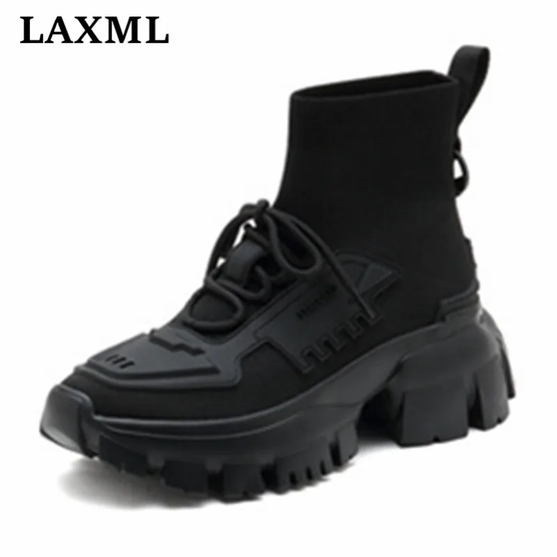 Fashion Lace-Up Platform Women Boots Solid High-Top Sock Boots Lightweight Women Sneakers Outdoor Non-Slip Designer Shoes Women
Fashion Lace-Up Platform Women Boots Solid High-Top Sock Boots Lightweight Women Sneakers Outdoor Non-Slip Designer Shoes Women