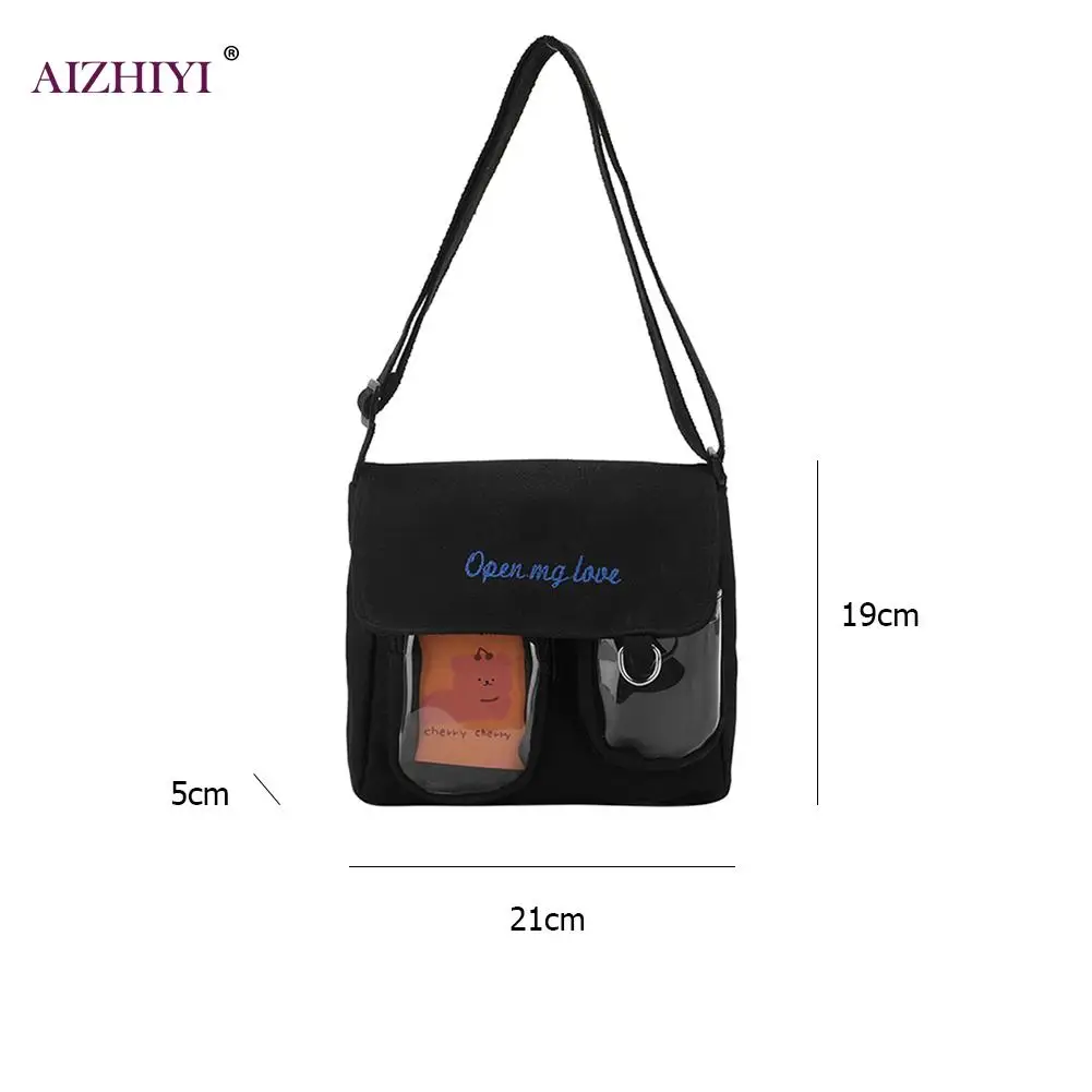 Casual Canvas Crossbody Bag Women Transparent Splicing Shoulder Phone Pouch
Casual Canvas Crossbody Bag Women Transparent Splicing Shoulder Phone Pouch