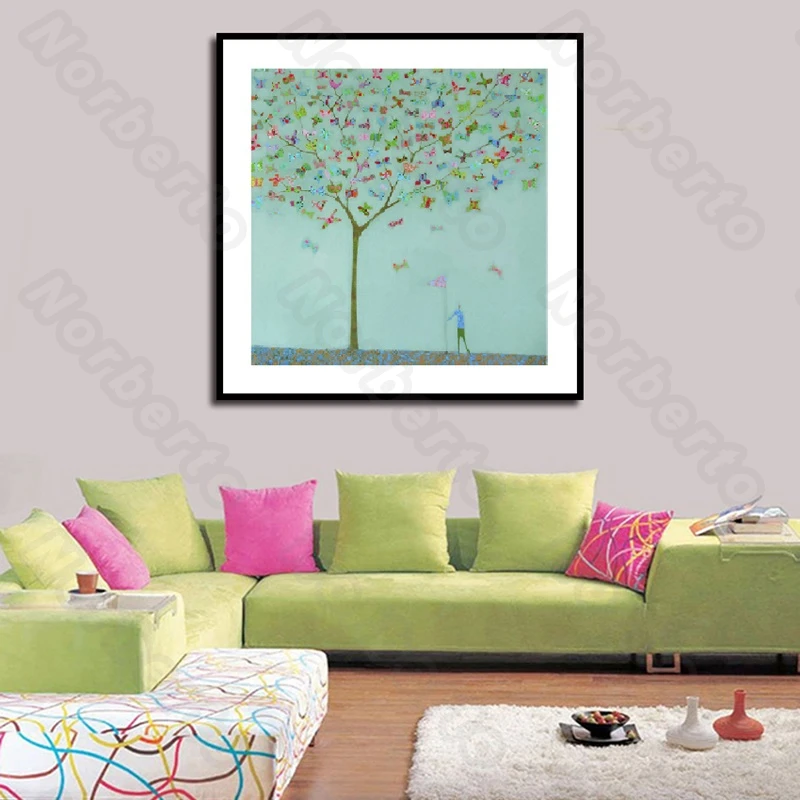 Canvas Painting Wall Poster Obscure Romantic Scene Boys and Girls Standing In Green and Red Trees for Home Rooms Decoration 
Canvas Painting Wall Poster Obscure Romantic Scene Boys and Girls Standing In Green and Red Trees for Home Rooms Decoration