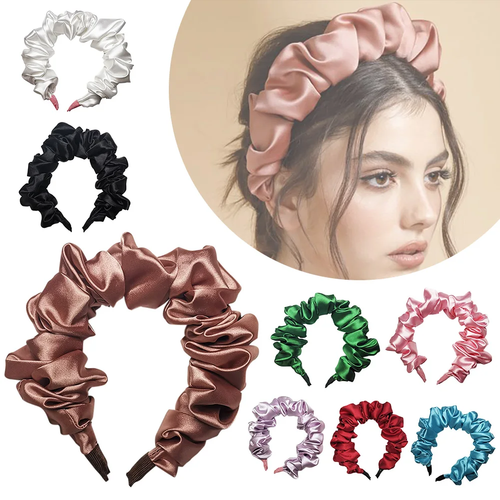 Solid Color Slik Padded Pleated Hairband for Women Fashion Scrunchy Headband Retro Hair Loop Female Hair Clips Hair Accessories
Solid Color Slik Padded Pleated Hairband for Women Fashion Scrunchy Headband Retro Hair Loop Female Hair Clips Hair Accessories