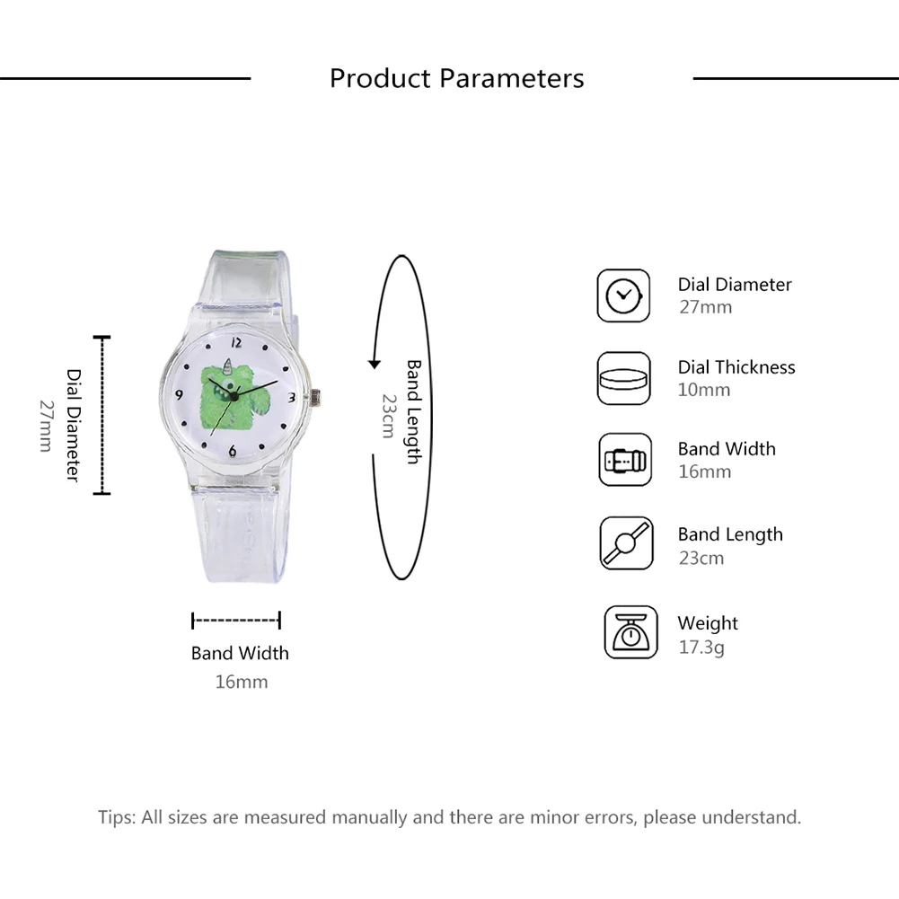 Student Transparent Quartz Watch Silicone Strap Cute Cartoon Animal Round Dial Plastic Wristwatches Jewelry Gifts
Student Transparent Quartz Watch Silicone Strap Cute Cartoon Animal Round Dial Plastic Wristwatches Jewelry Gifts